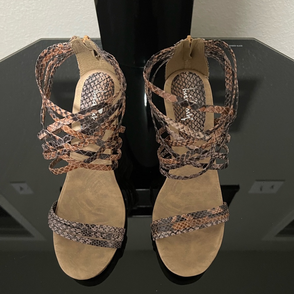 Luichiny brown multi-color wedge sandals size 8. Brand new.